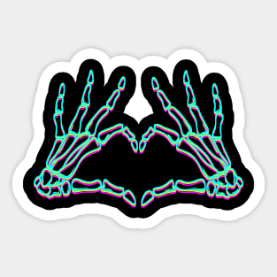 skull hand love Sticker